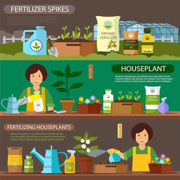 Definir plantas de casa de fertilização e espigas de fertilizantes.