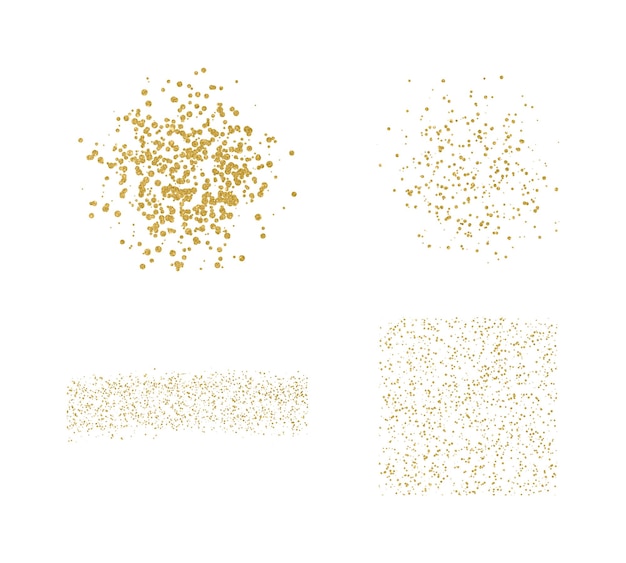 Vetor definir pontos de confete de brilho dourado