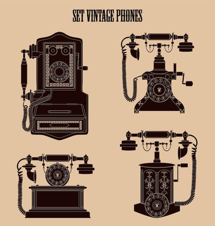 Vetor definir telefones antigos.
