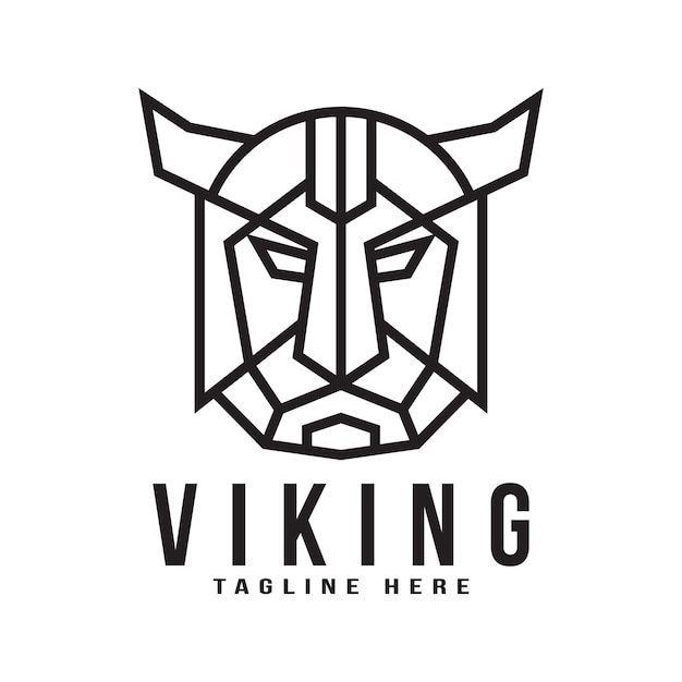 Definir vetor de logotipo monoline viking