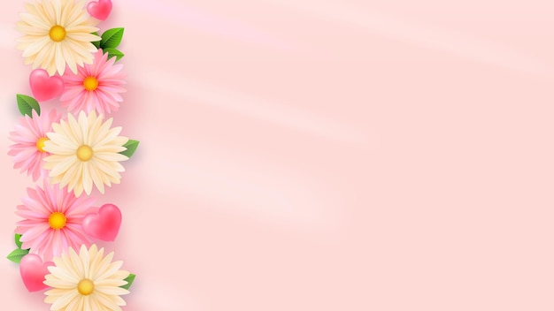 Delicate Spring Flowers Light Background