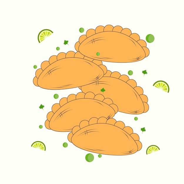 Deliciosa ilustração de empanada de comida latino-americana