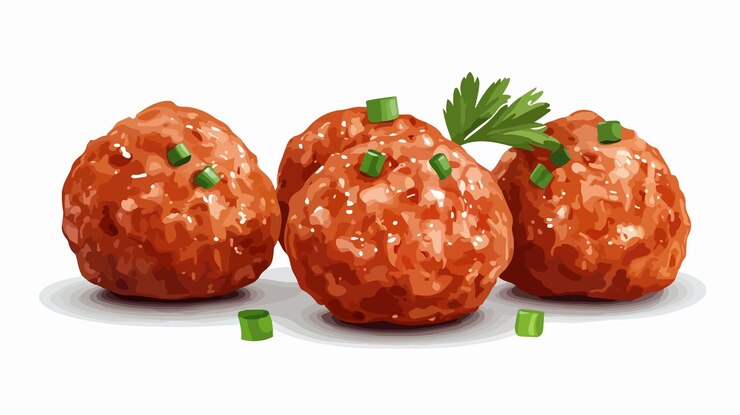Vetor deliciosa ilustração vetorial de meatball isolada em fundo branco para projetos de design