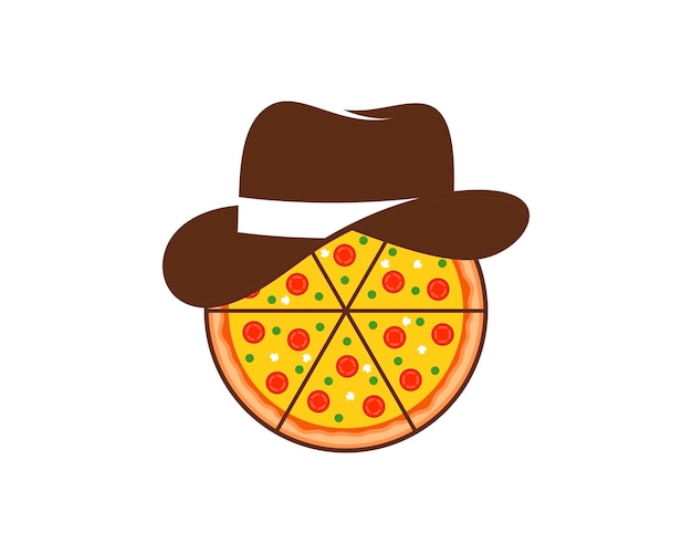 Deliciosa pizza italiana com chapéu de cowboy