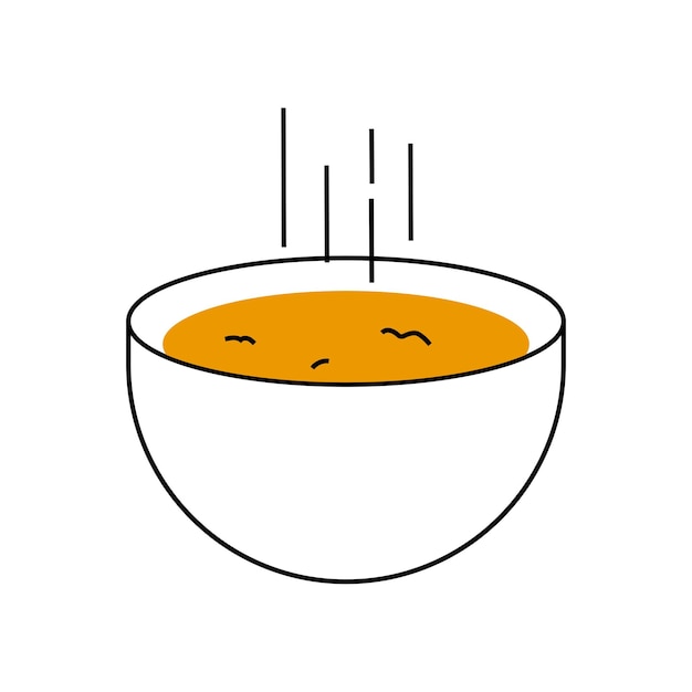 Deliciosa sopa na tigela ícone ilustração vetorial design gráfico plano de cor única