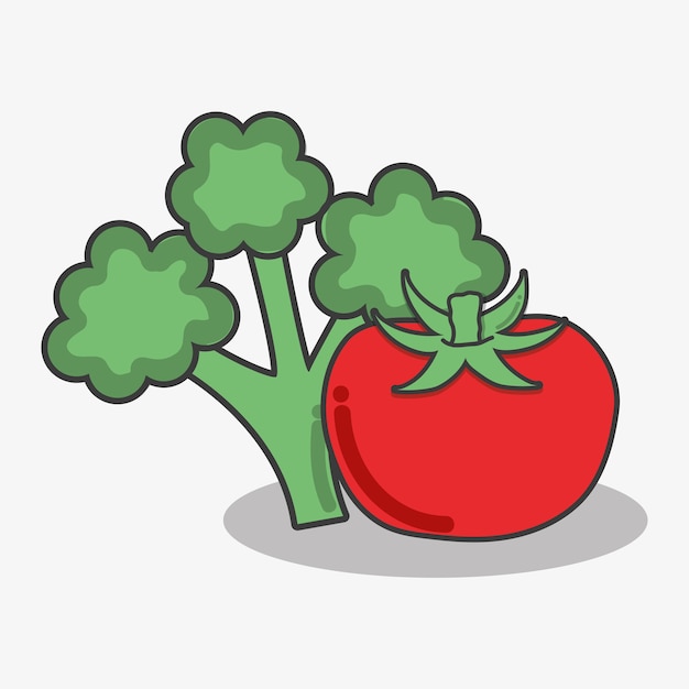 Delicioso alimento em legumes de brócolis e tomate