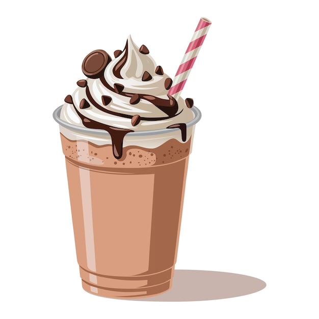 Delicioso batido de chocolate com realismo de recheio de chocolate