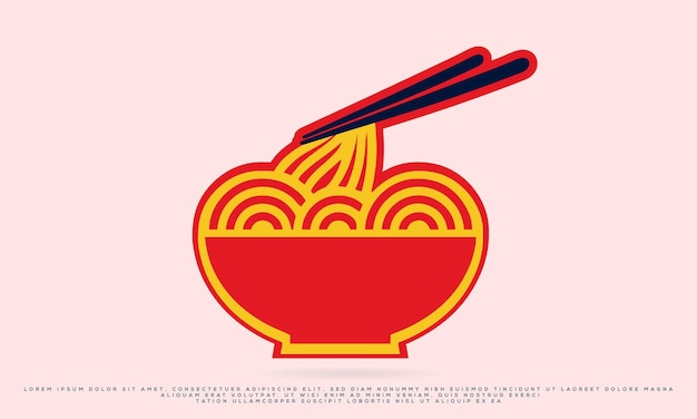 Delicioso macarrão ramen udon com ilustração de ícone vetorial de desenho animado de comida de macarrão pauzinho