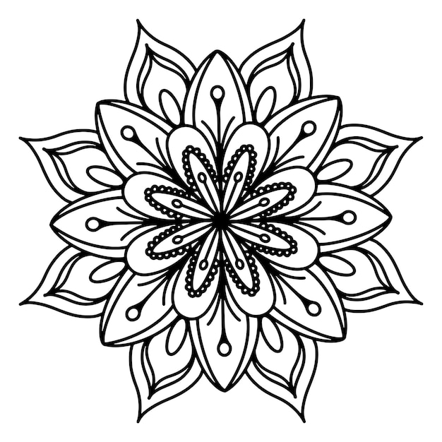 Vetor delinear a mandala para livro de colorir.