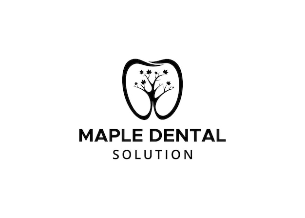 Dental care logo, ilustração em maple com design exclusivo de logo dental -