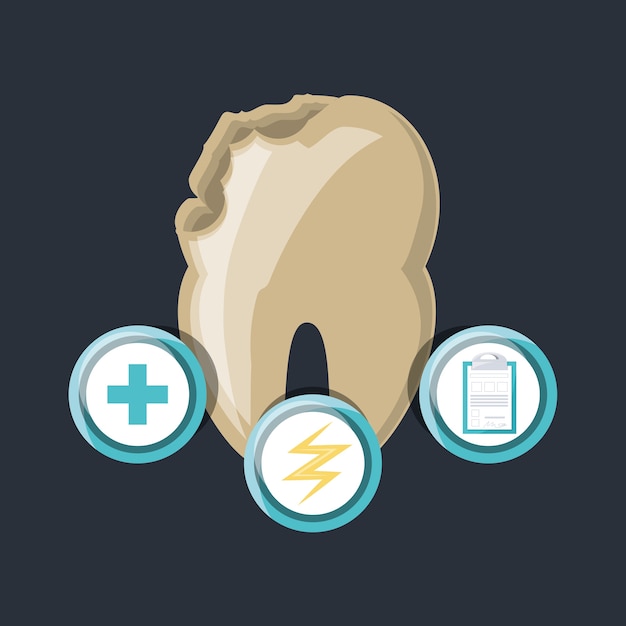 Dente de saúde de cuidado dental