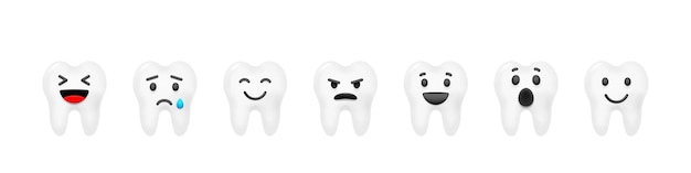 Dentes definidos com sorriso emoji