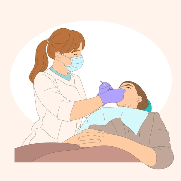 Dentista feminina e paciente do sexo feminino Feliz dia do dentista