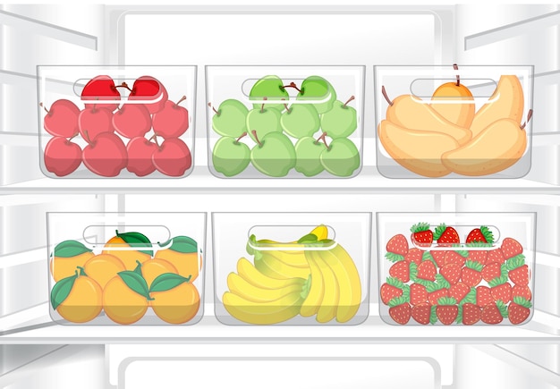Dentro da geladeira com alimentos