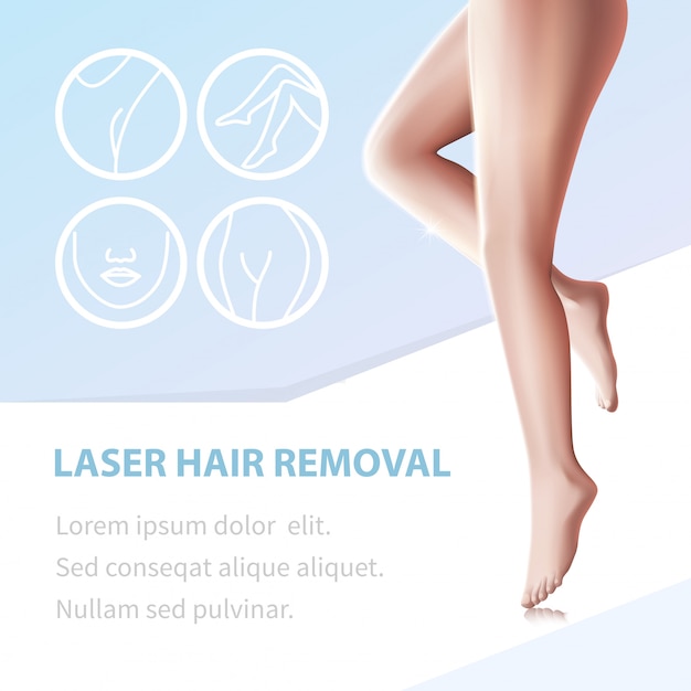 Depilação suave pernas epiladas com laser ferramenta