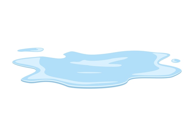 Vetor derramamento de água ou poça, ilustração de elemento de design de vetor líquido isolada no fundo branco