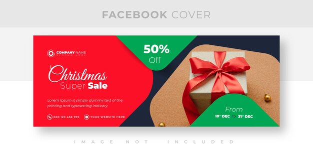 Desconto de natal e design da capa do facebook com desconto