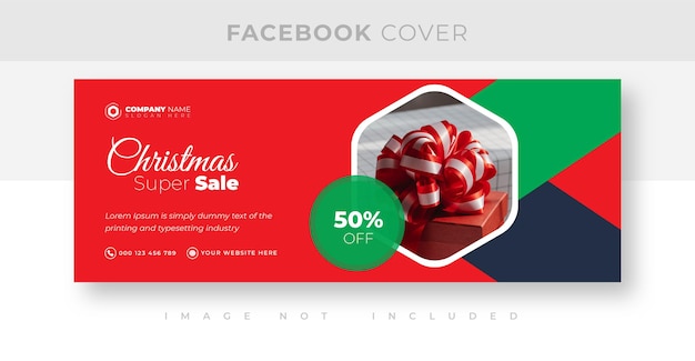 Desconto de natal e design da capa do facebook com desconto