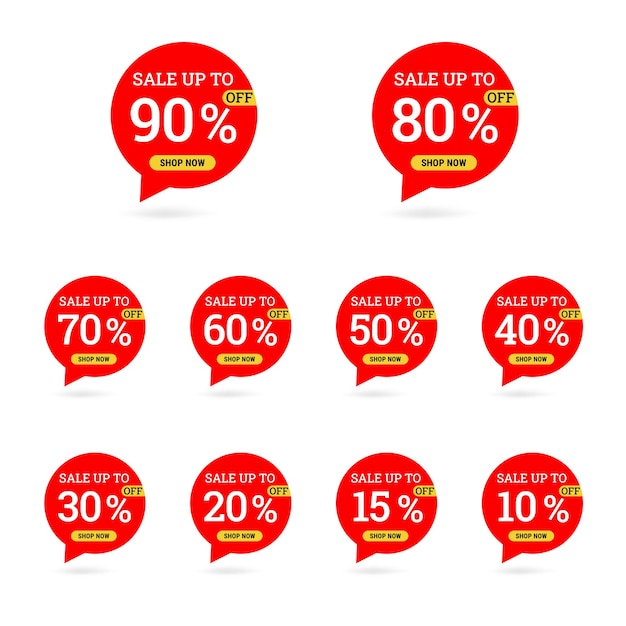 Desconto de oferta especial com adesivo de venda por cento diferente