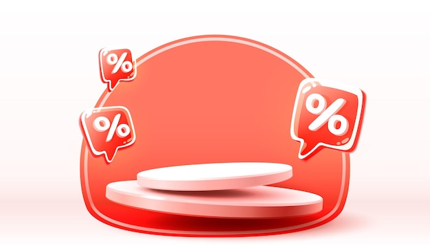 Desconto percentual do pódio na venda de venda de férias cartaz de desconto bandeira ilustração vetorial da oferta