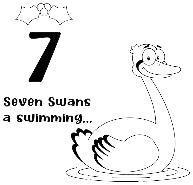 Descreveu os 12 dias do natal - 7º dia - sete cisnes nadando.