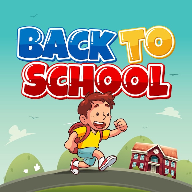Desenhado à mão de volta ao fundo da escola
