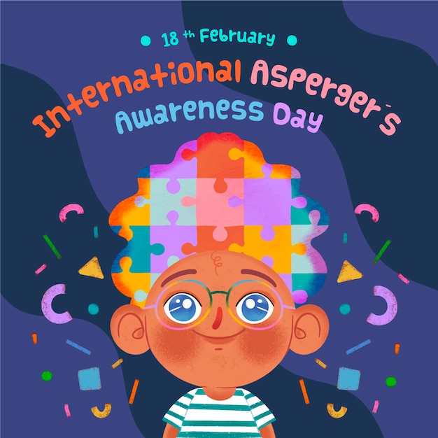 Desenhado à mão: Dia Internacional da Conscientização de Asperger