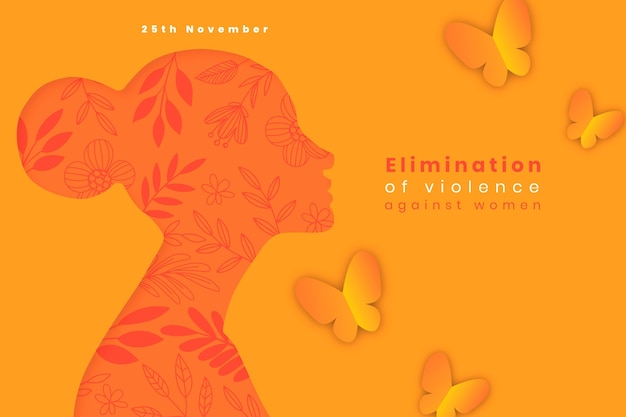Vetor desenhado à mão dia internacional plano para a eliminação da violência contra as mulheres