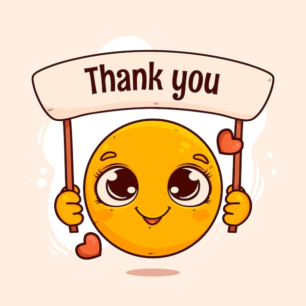 Desenhado à mão graças emoji ilustração