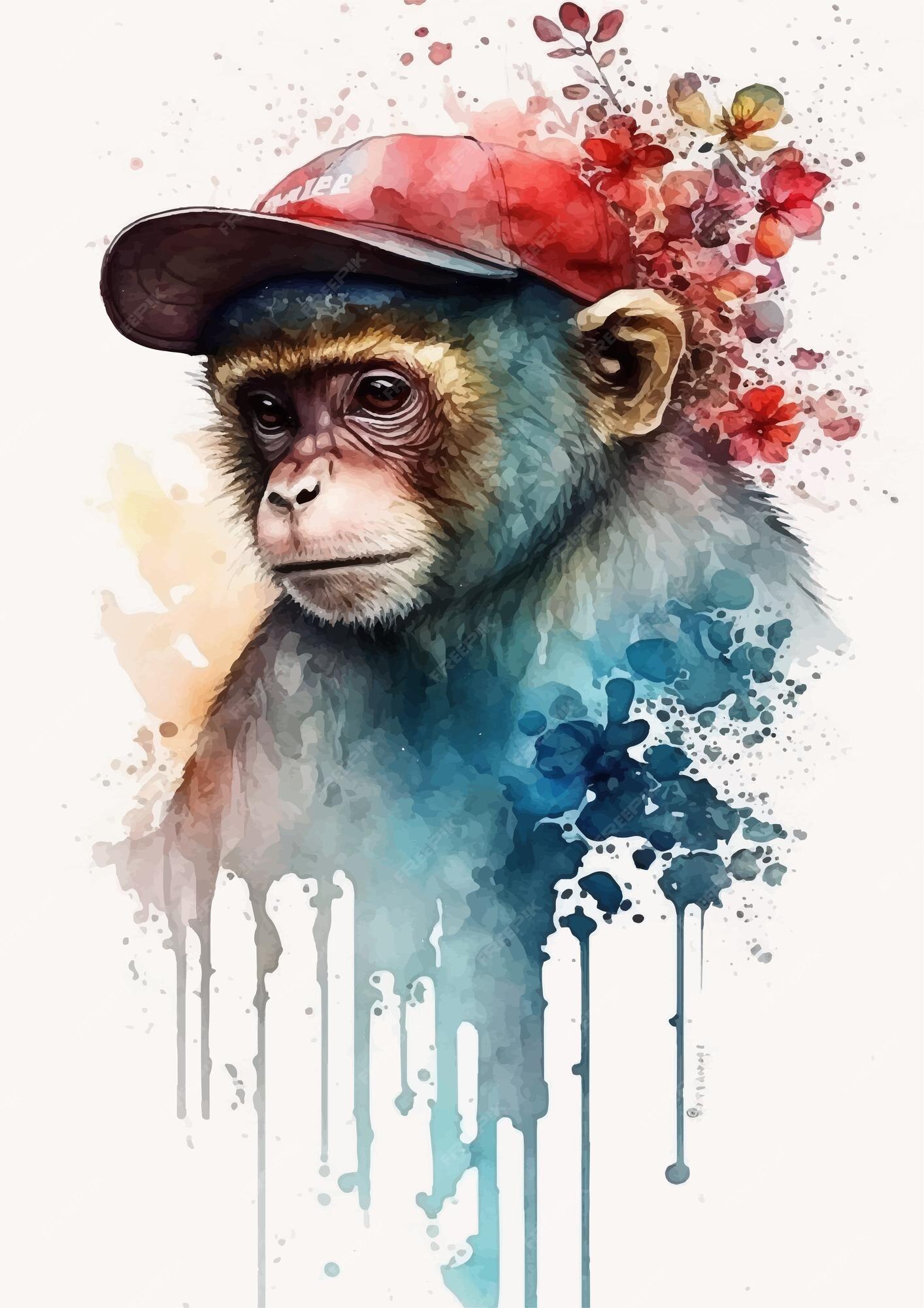 Macaco fofo e realista ilustração stock. Ilustração de criatura - 226678451