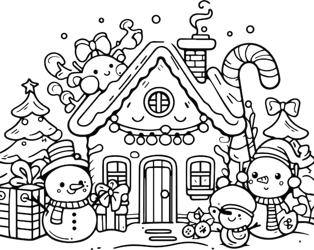 Feliz natal rena fofa desenhando com enfeites de natal desenho para colorir