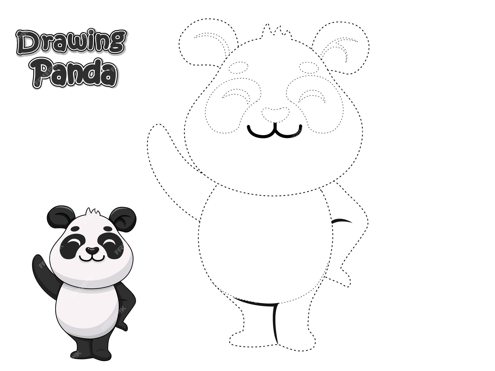 Colorir o jogo educacional panda bonito dos desenhos animados para