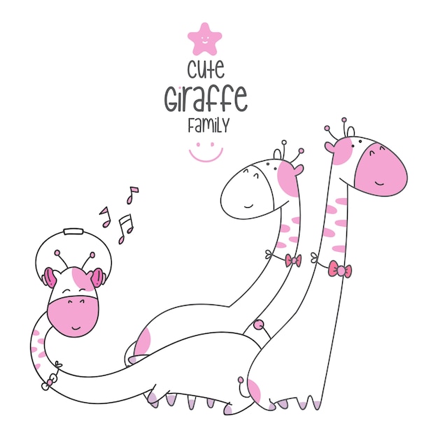 Desenhe desenhos animados bonitos girafa