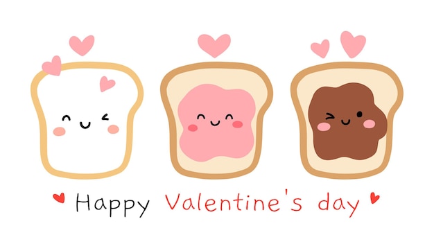 Desenhe pão doce para o dia dos namorados estilo cartoon
