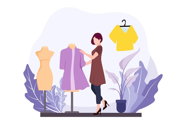 Desenhista de moda Ilustração de design plano