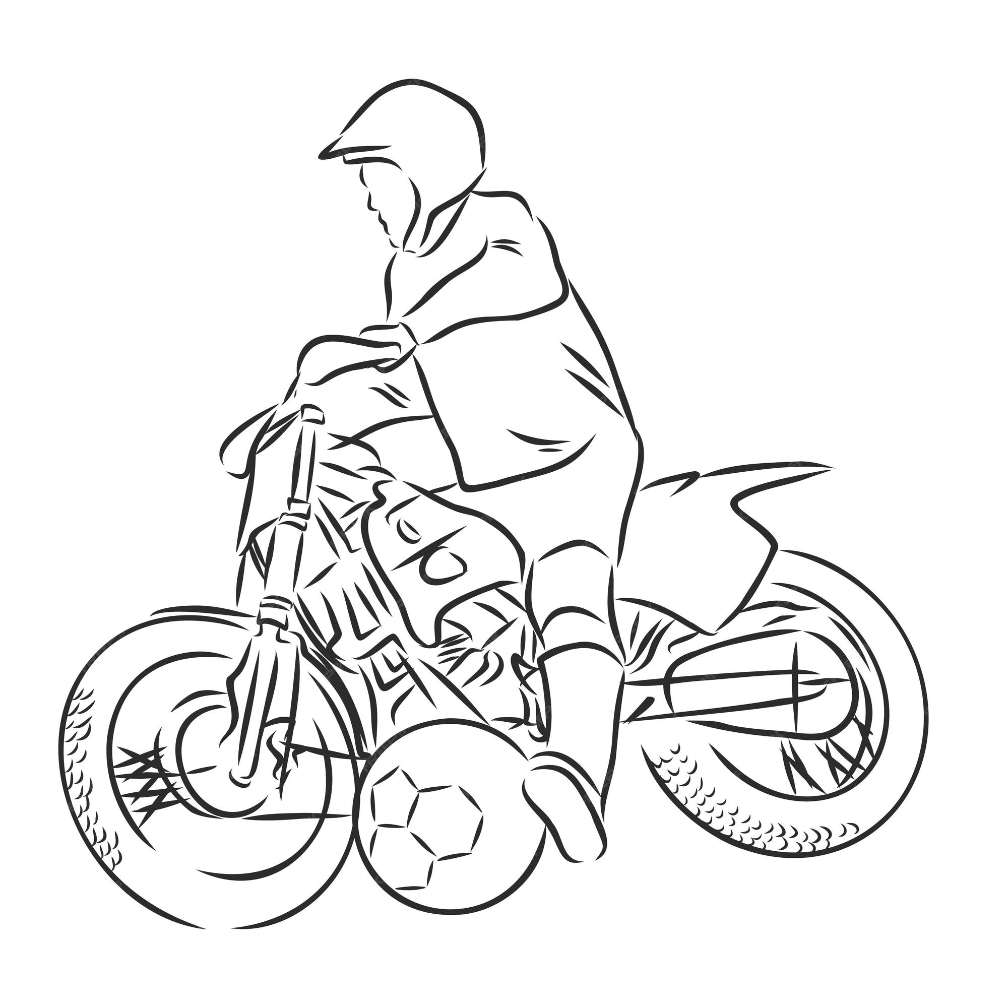 Esboço De Desenho Animado Moto Da Polícia Em Ilustração Branca Ilustração  Stock - Ilustração de ferramentas, metal: 194615628