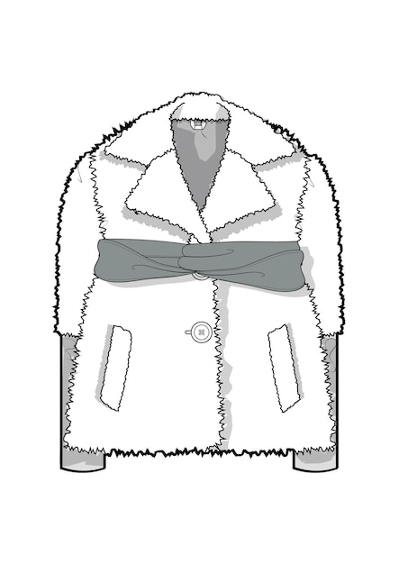 Vetor desenho à mão de estilo de moda esboço de pano para baixo jaquetas contorno ilustração