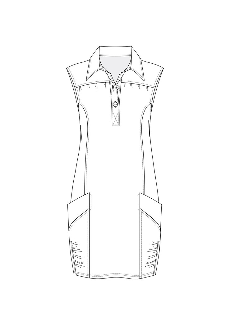 Vetor desenho à mão de estilo de moda esboço de roupa vestido esboço ilustração