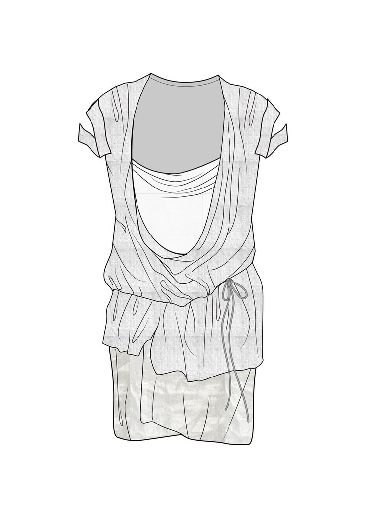 Vetor desenho à mão de estilo de moda esboço de roupa vestido esboço ilustração