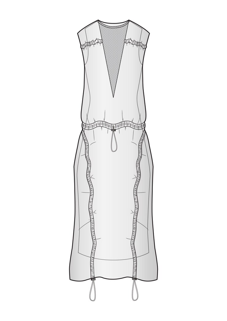 Vetor desenho à mão de estilo de moda esboço de roupa vestido esboço ilustração