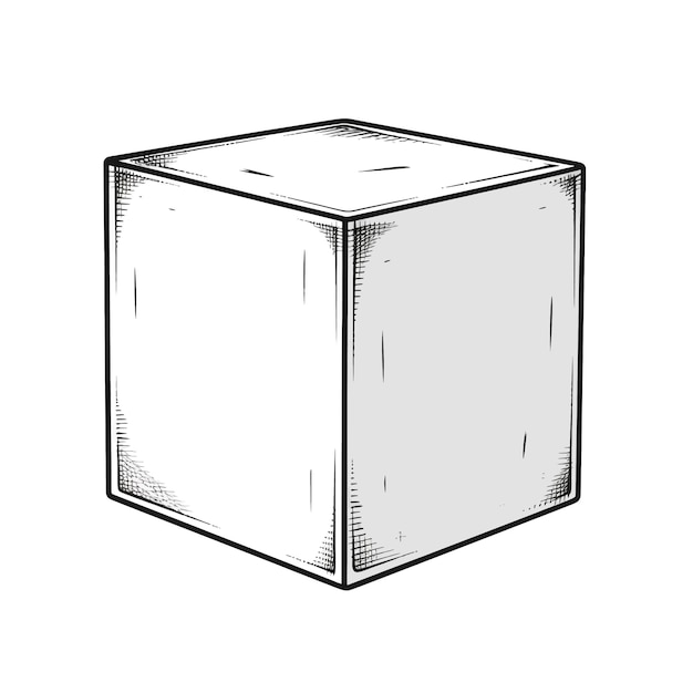 Vetor desenho à mão ilustração vetorial de desenho animado de caixa clipart fundo branco