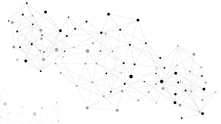 Vetor desenho abstrato de pontos conectados rede