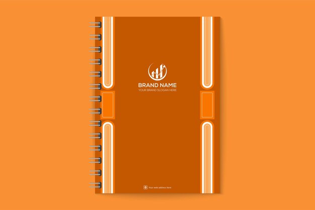 Desenho abstrato e elegante de capa de caderno geométrico