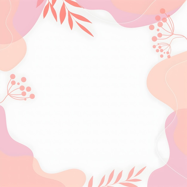 Desenho abstrato floral delicado com tons rosados suaves
