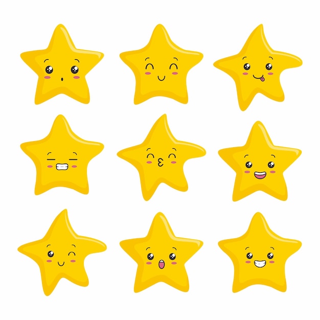 Desenho animado bonito estrela kawaii