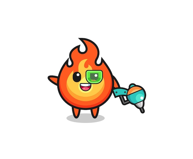 Desenho animado como futuro mascote guerreiro, design fofo
