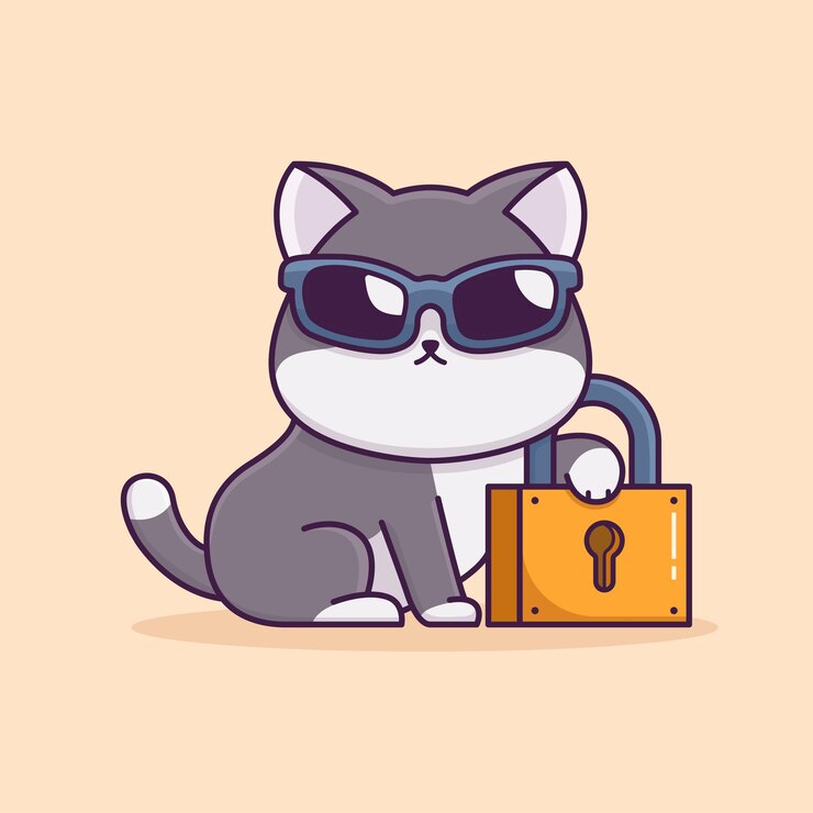 Desenho animado de bloqueio de gato legal