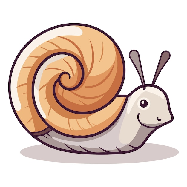 Vetor desenho animado de caracol isolado em fundo branco ilustração vetorial de caracol