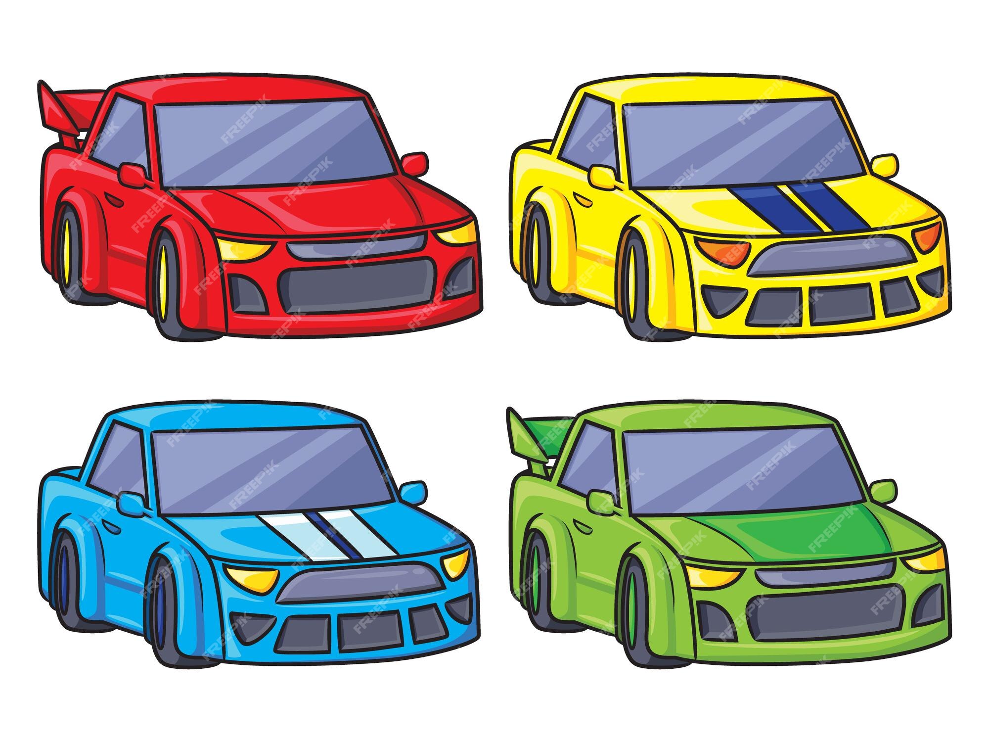 Carros de corrida dos desenhos animados