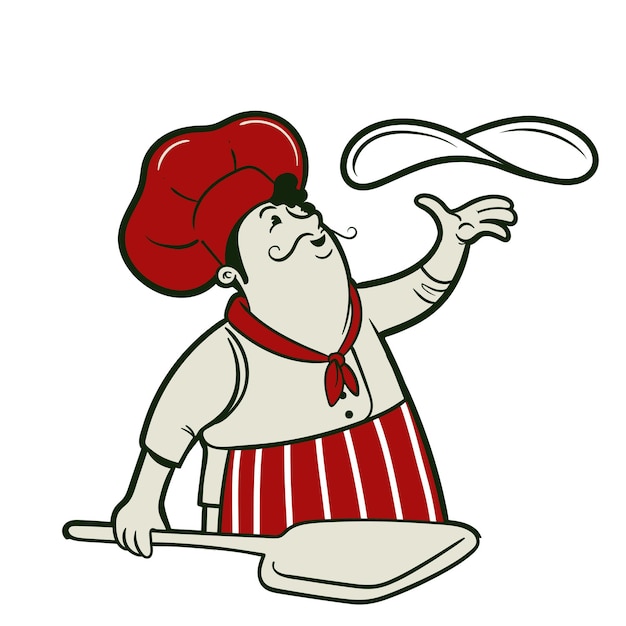 desenho animado de chef em fundo branco